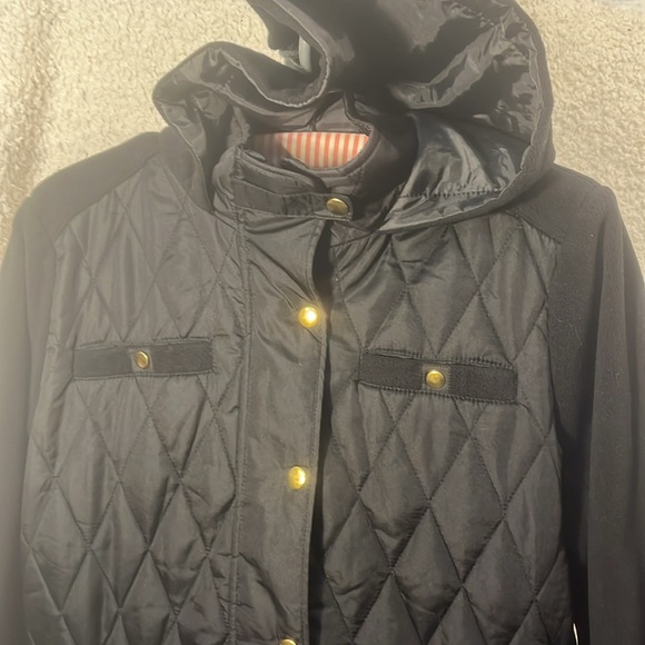 CENTIGRADE  Women’s Outerwear   Jacket Black Zipper Front With Gold Snaps - Picture 2 of 7